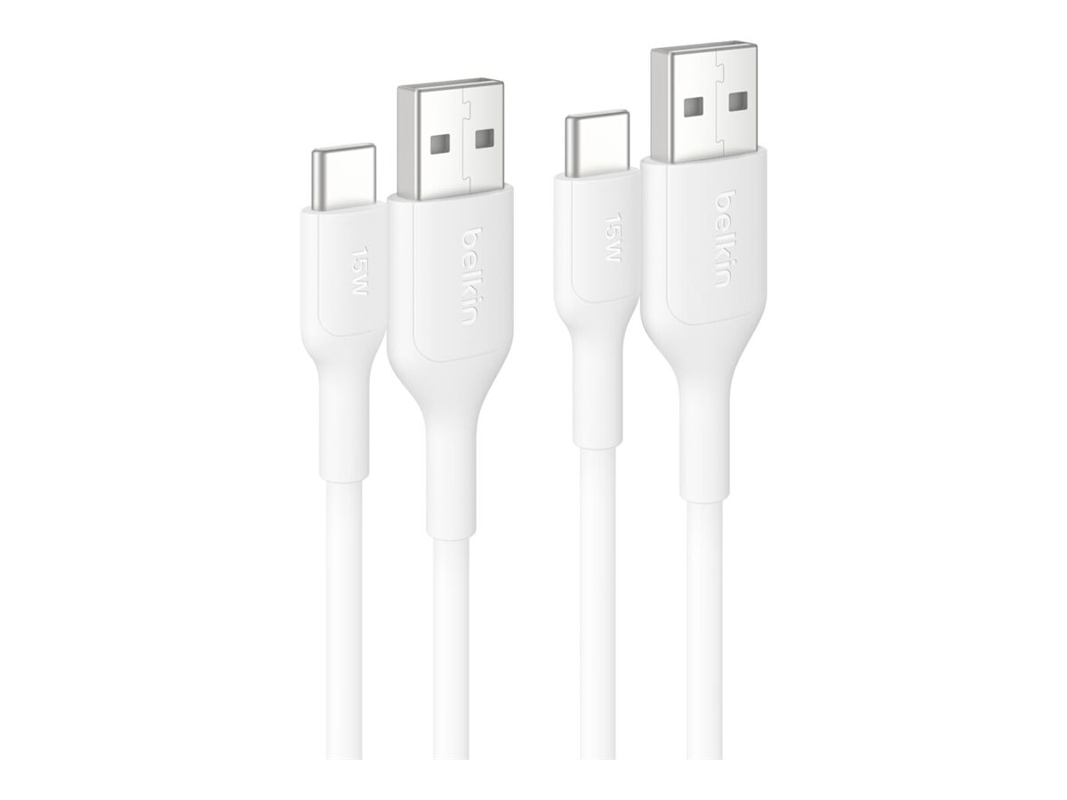 Belkin 15W USB-A to USB-C Cable - 480 Mbps - M/M - 3.3ft/1m - White (2-pack