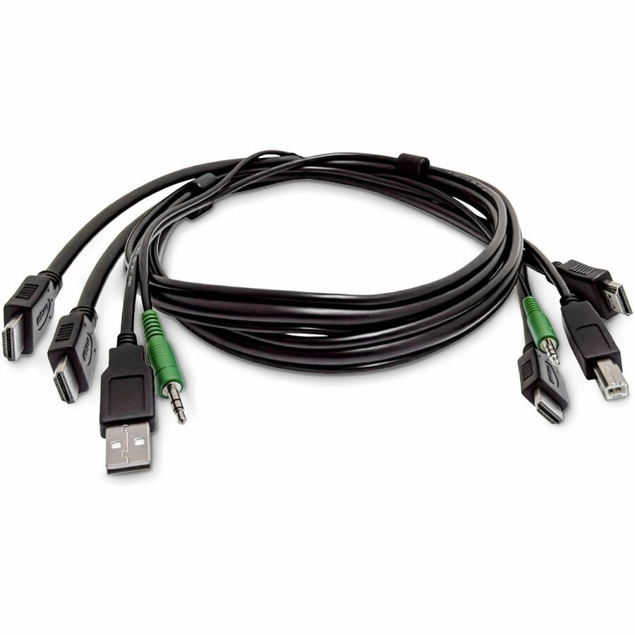 StarTech.com 10ft (3m) Dual-HDMI KVM Cable, USB 2.0, 3.5mm Audio, Universal