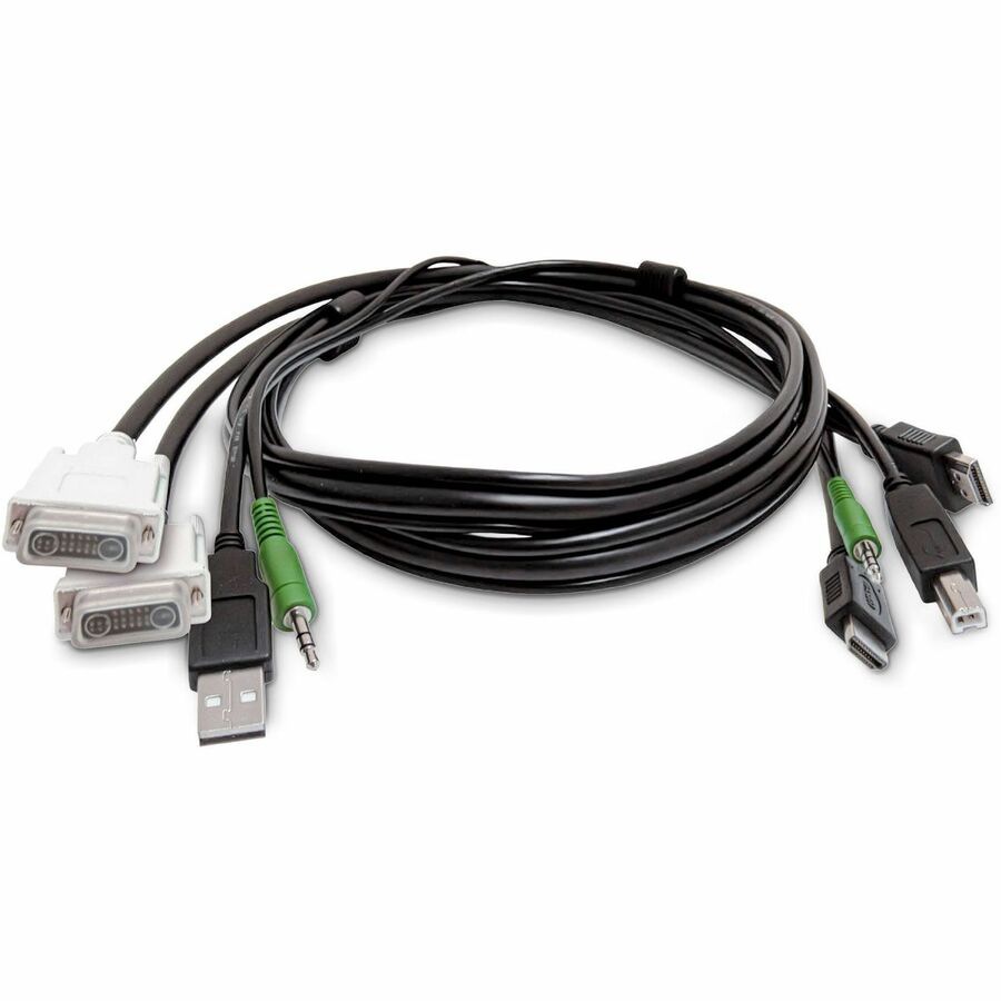 StarTech.com 6ft (1.8m) Dual-Display KVM Cable, 2x DVI to 2x HDMI, USB 2.0,