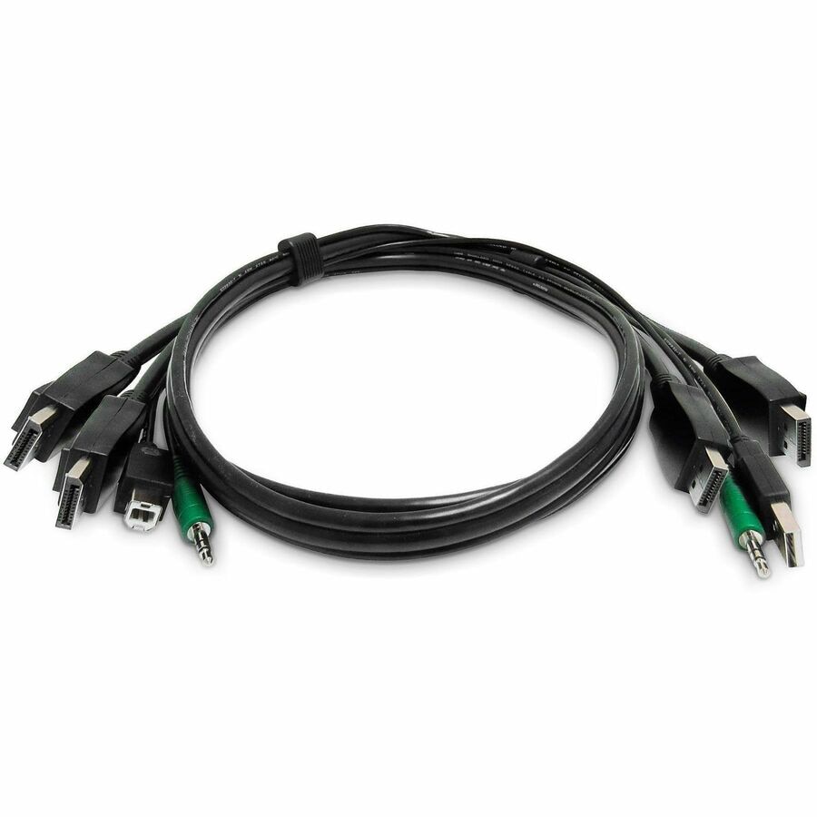 StarTech.com 6ft (1.8m) Dual-DisplayPort KVM Cable, USB 2.0, 3.5mm Audio, U