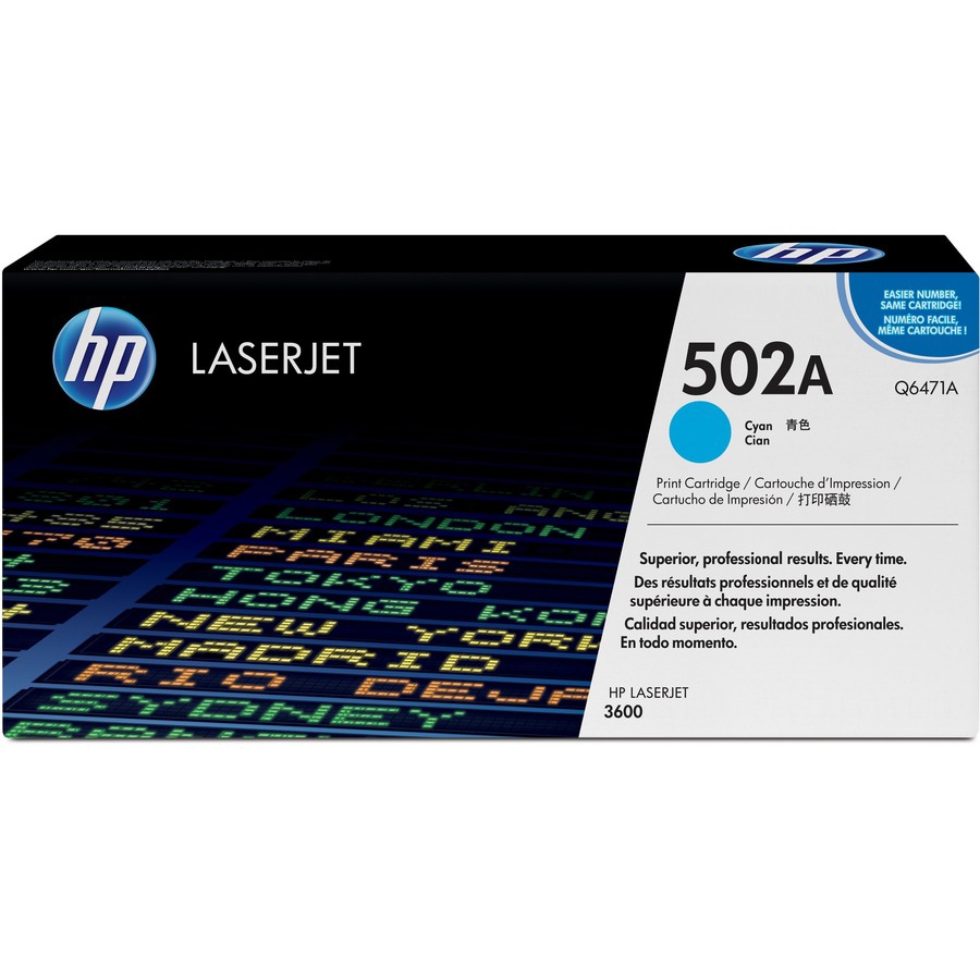 HP 502A (Q6471A) Original Laser Toner Cartridge - Single Pack - Cyan - 1 Each