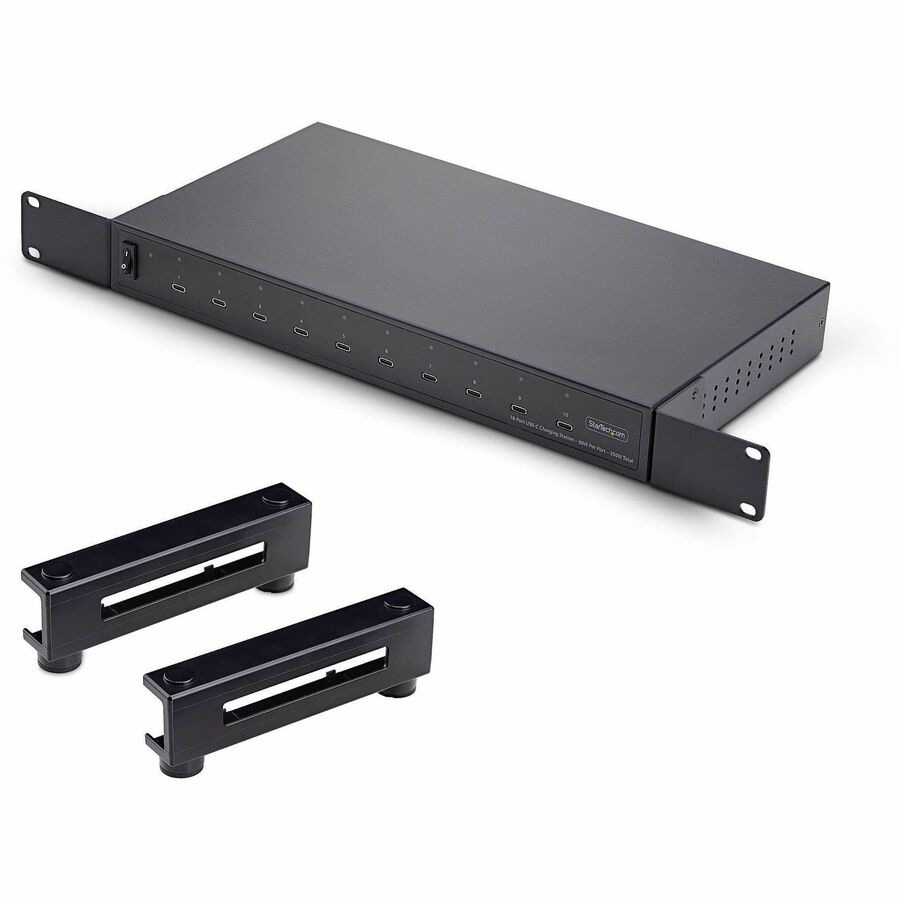 StarTech.com 10-Port USB-C Charging Hub, 60W Per Port, 350W Total Power, Mu