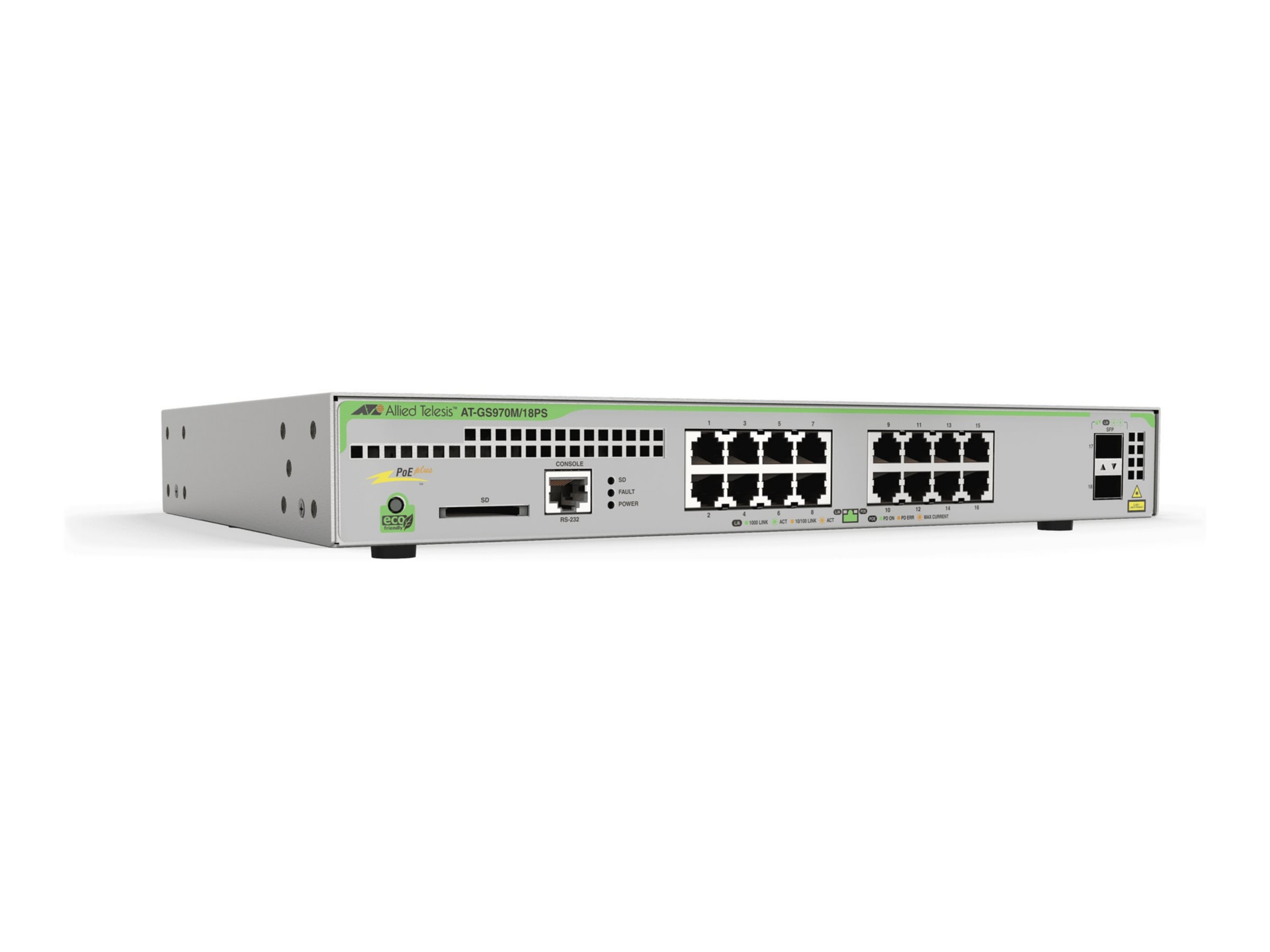 Hanwha Vision GS970M Series HV-GS970M/18PS-R-10 - switch - 16 ports - manag