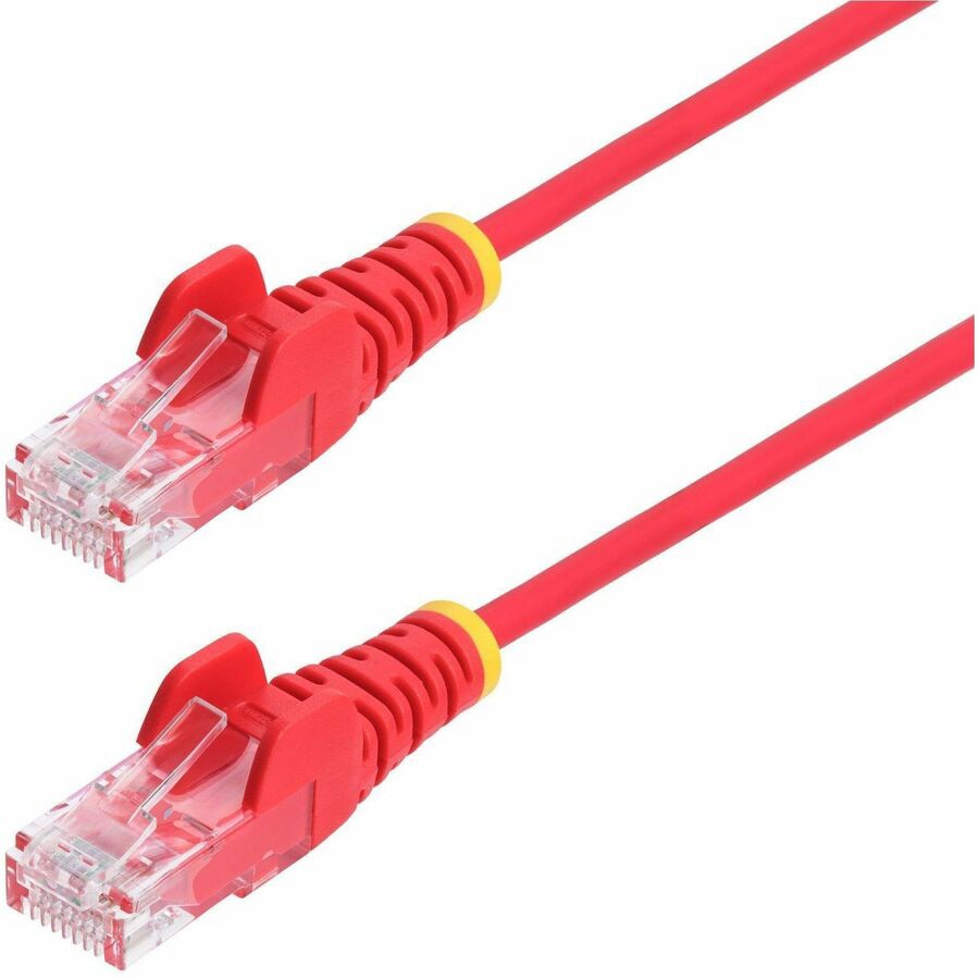 StarTech 2ft Red Slim CAT6 Ethernet Cable, Snagless RJ45, LSZH, 28AWG Bare Copper, Slim Network Patch Cord