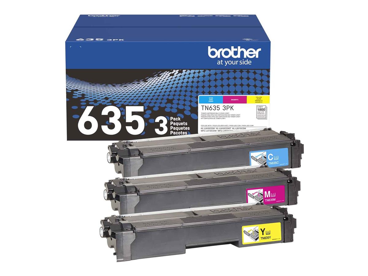 Brother TN635 3PK - 3-pack - yellow, cyan, magenta - original - toner cartr