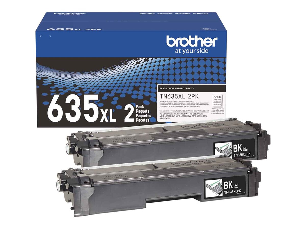 Brother TN635XL2PK - 2-pack - High Yield - black - original - toner cartrid