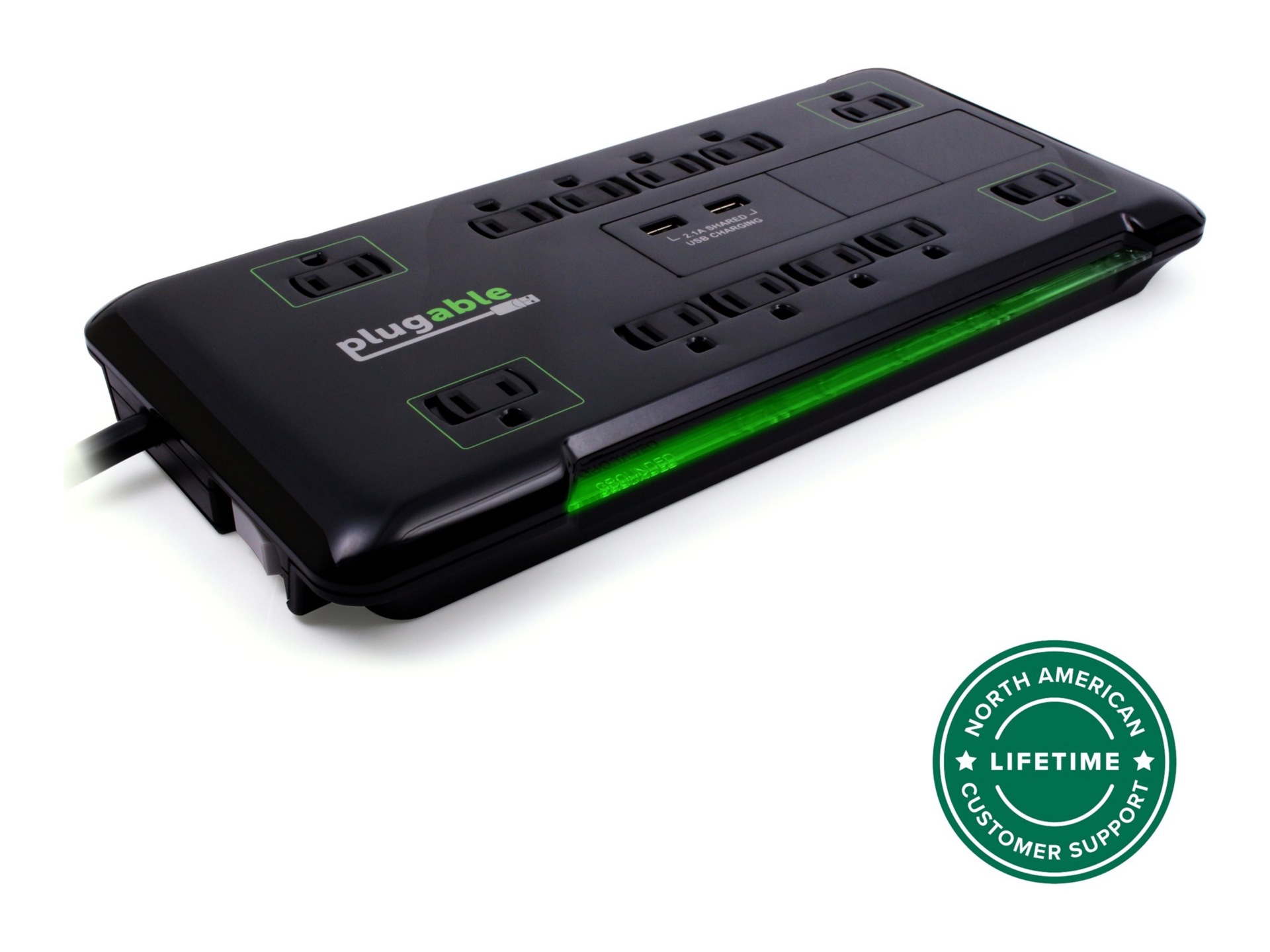Plugable PS12-USB25 - power strip - 1800 Watt