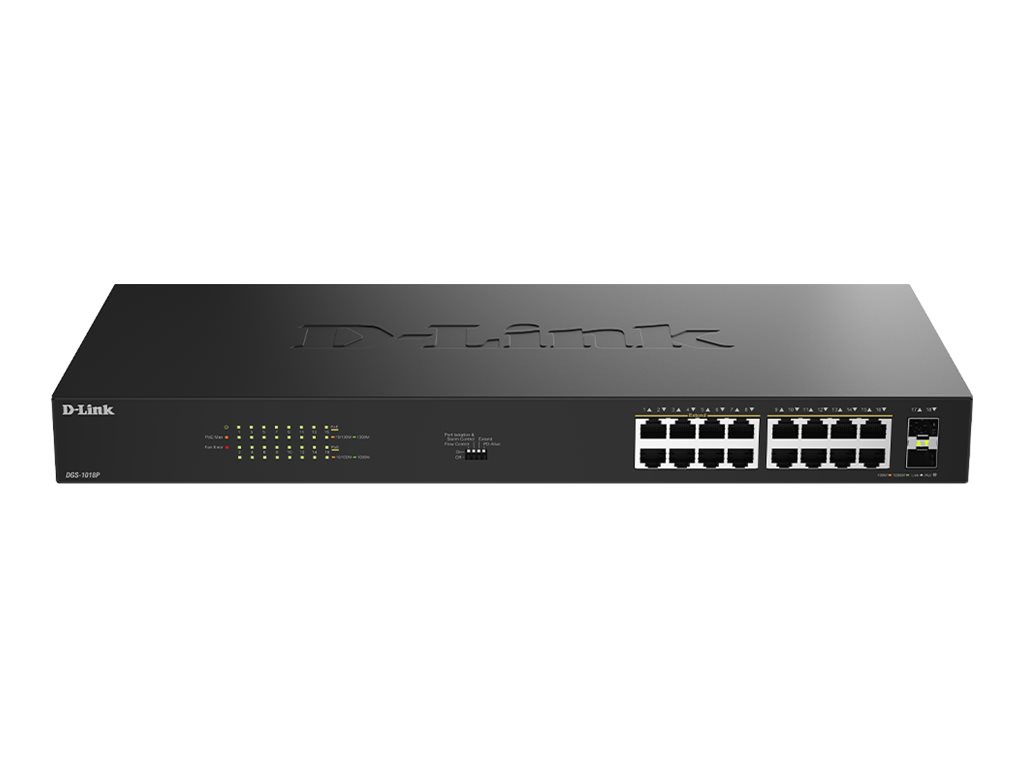 D-Link DGS 1018P - switch - 16 ports - unmanaged - rack-mountable