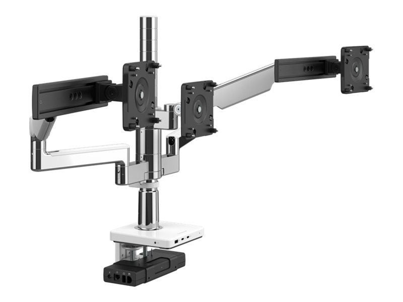 Humanscale M/FLEX M2.1 mounting kit - for 3 LCD displays - polished aluminum, white trim