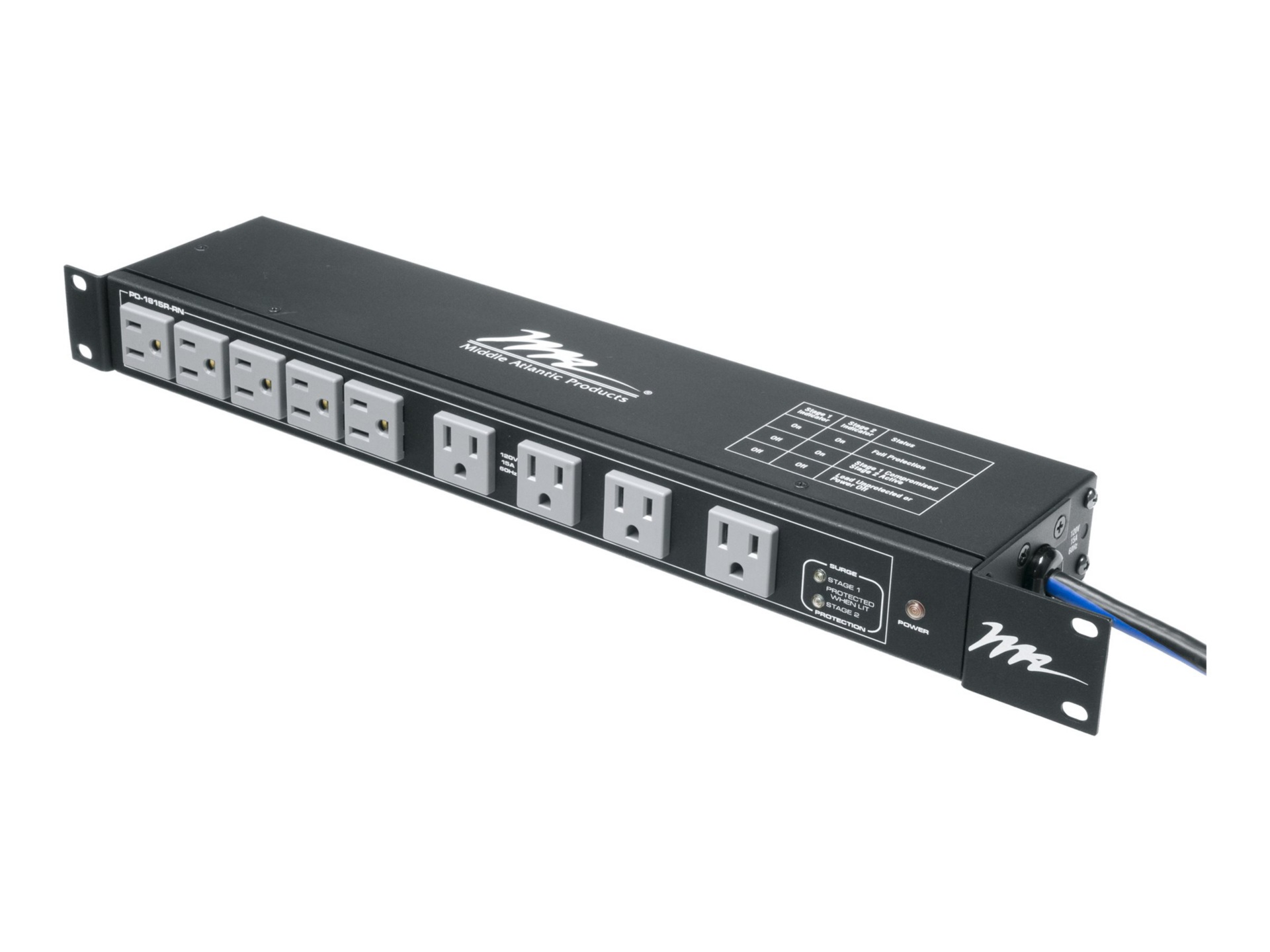 Middle Atlantic Multi-Mount Rackmount Power PD-1815R-RN - power distributio