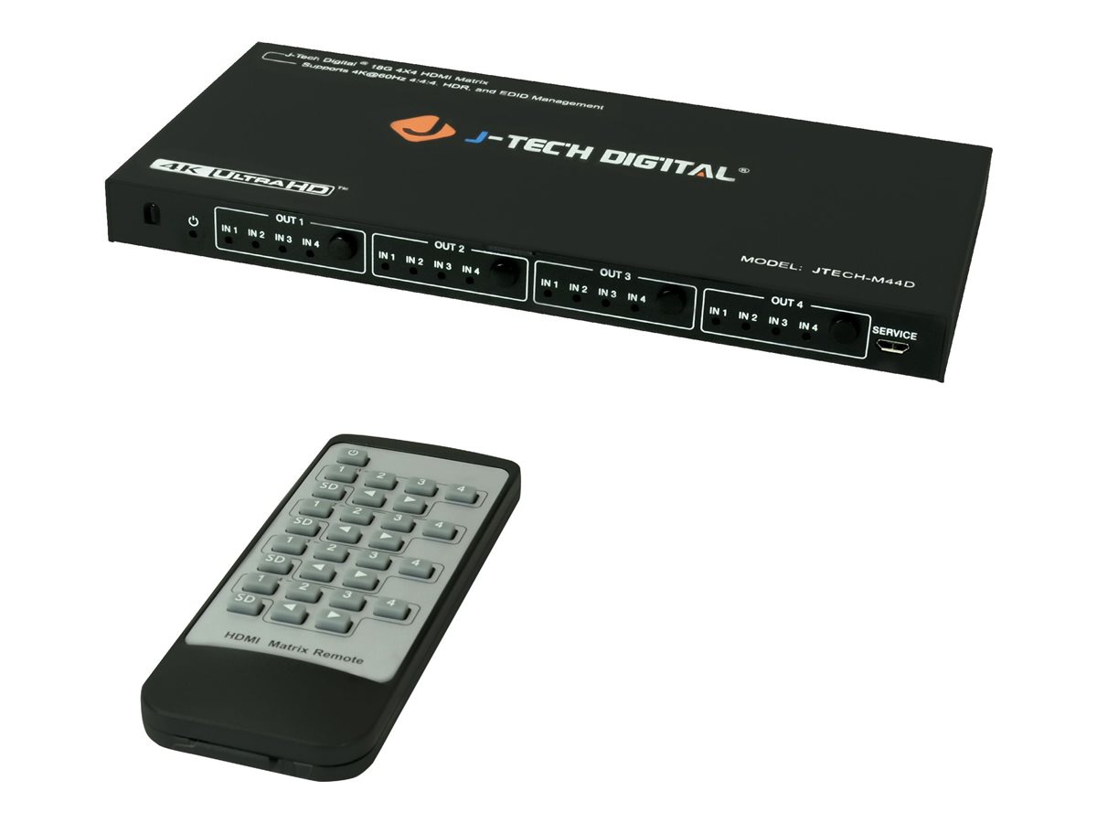 J-Tech Digital JTECH-M44D - video/audio switch - matrix switch 4x4