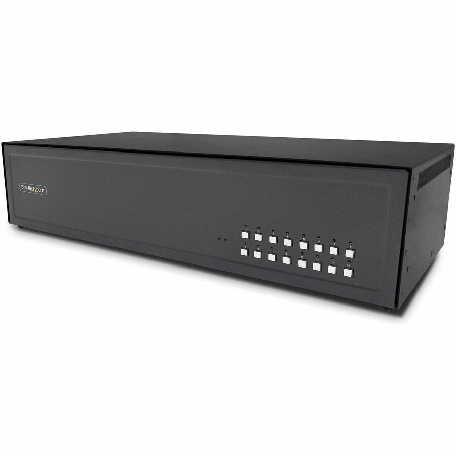StarTech.com Secure 16-Port KVM Switch, DVI, NIAP 4.0, Metal Housing, CAC P