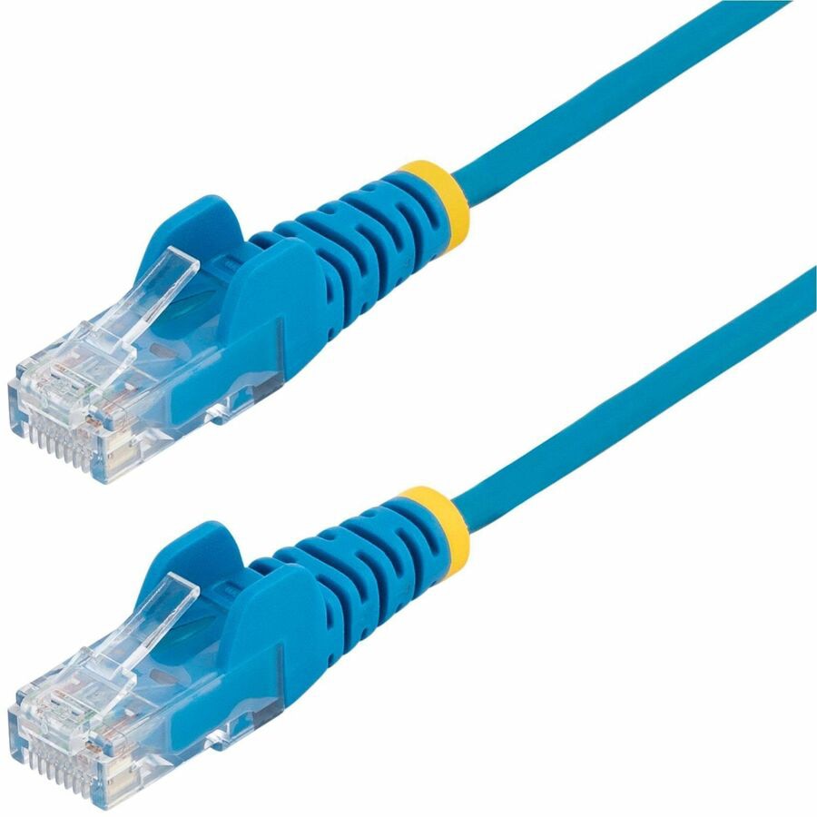 StarTech 9in Blue Slim CAT6 Ethernet Cable, Snagless RJ45, LSZH, 28AWG Bare