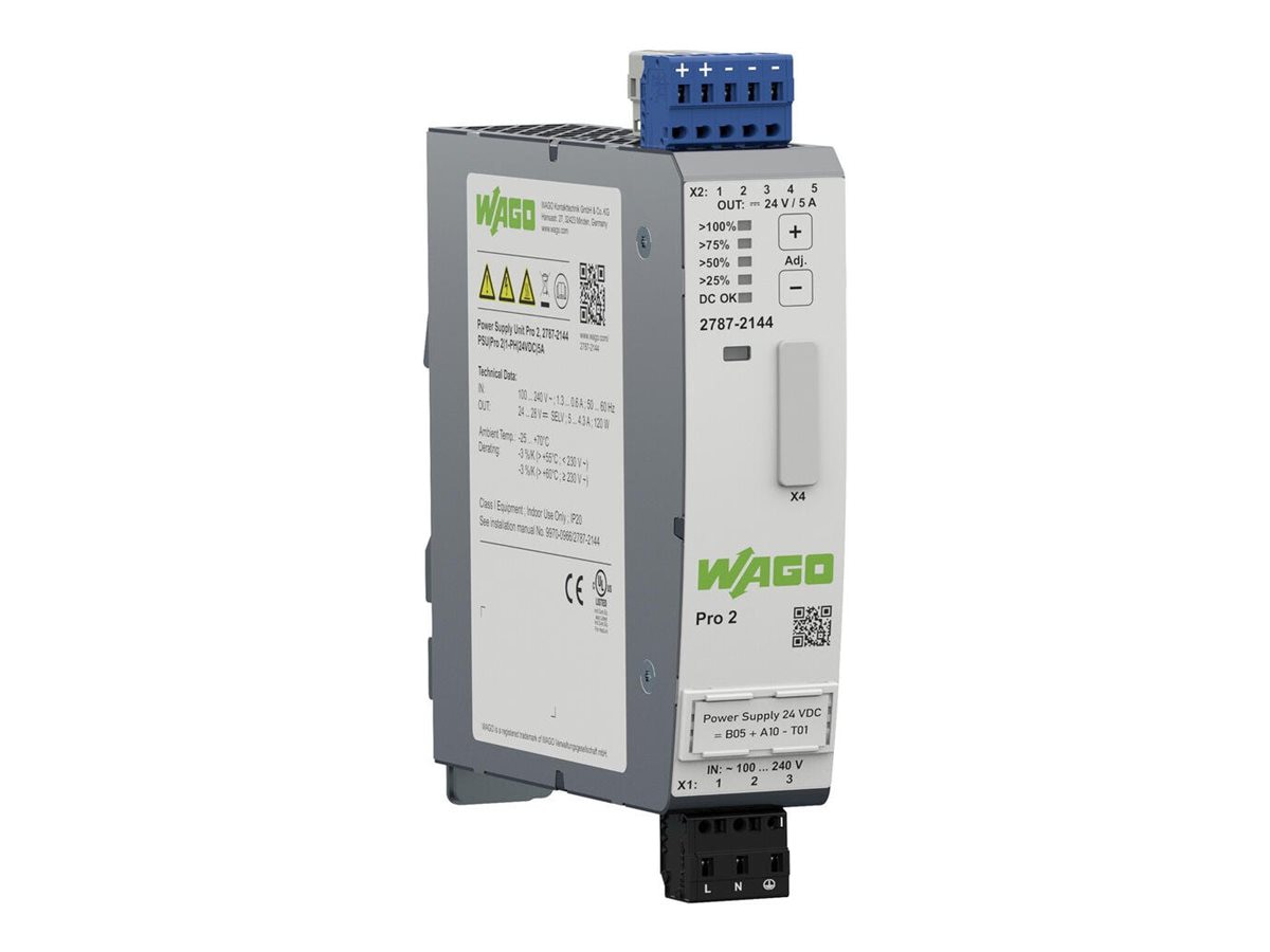 Wago Pro 2 - power adapter - 24V DC output voltage, 5A output current, comm