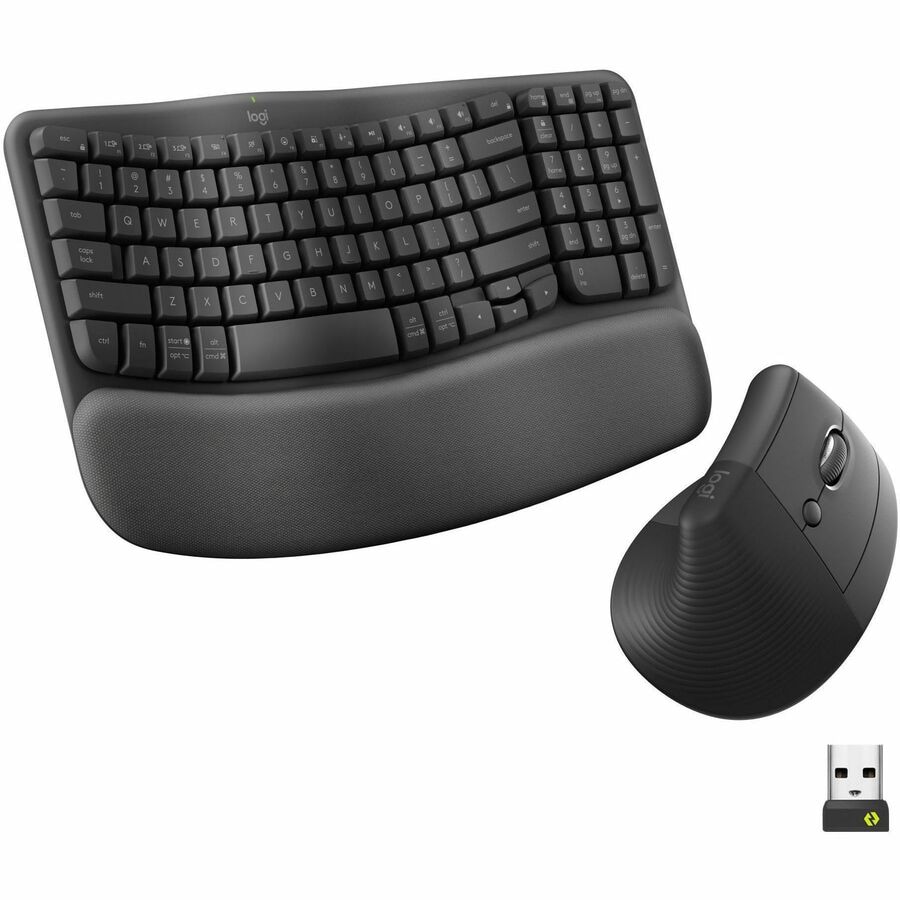 Logitech Wave Keys & Lift Vertical Mouse - Ergonomic Wireless Keyboard and
