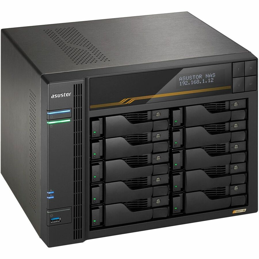 Asustor Lockerstor 10 Gen3 AS6810T 10 Bay NAS, AMD Ryzen Quad-Core 2.3 GHz,