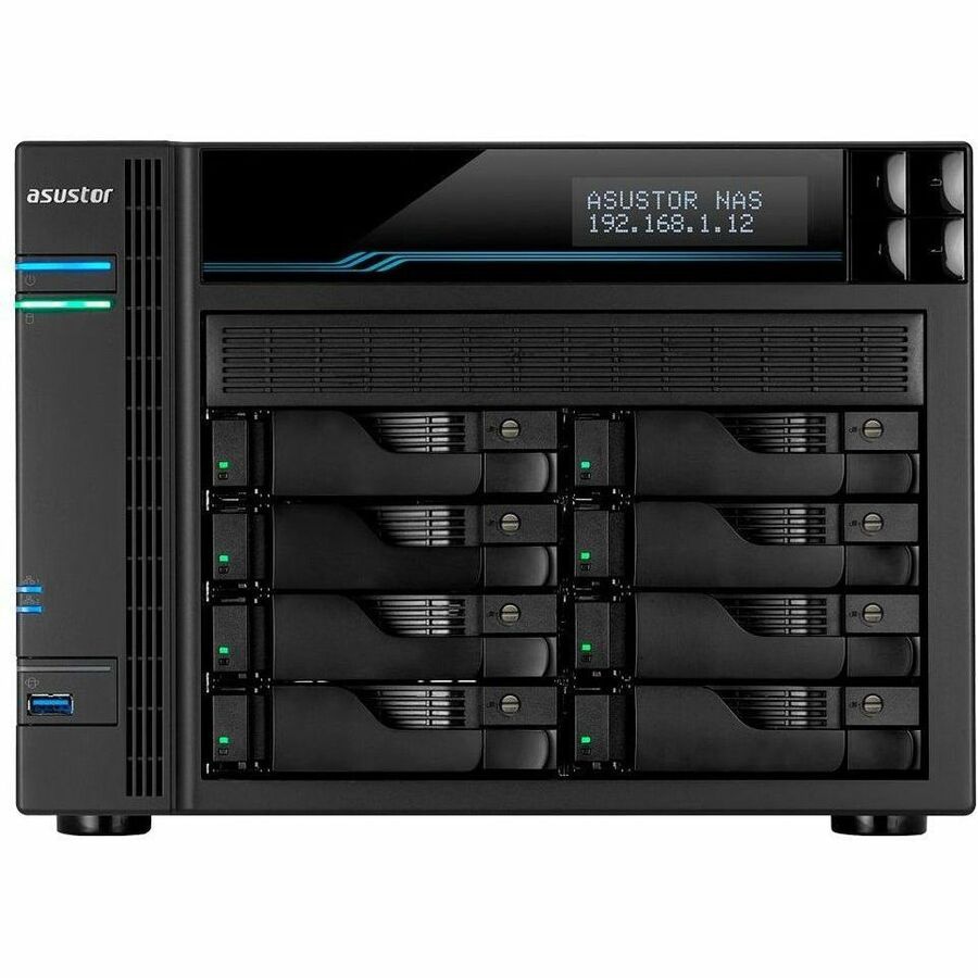 Asustor Lockerstor 8 AS6508T - 8 Bay NAS, 2.1GHz Quad-Core, 2 M.2 NVMe SSD