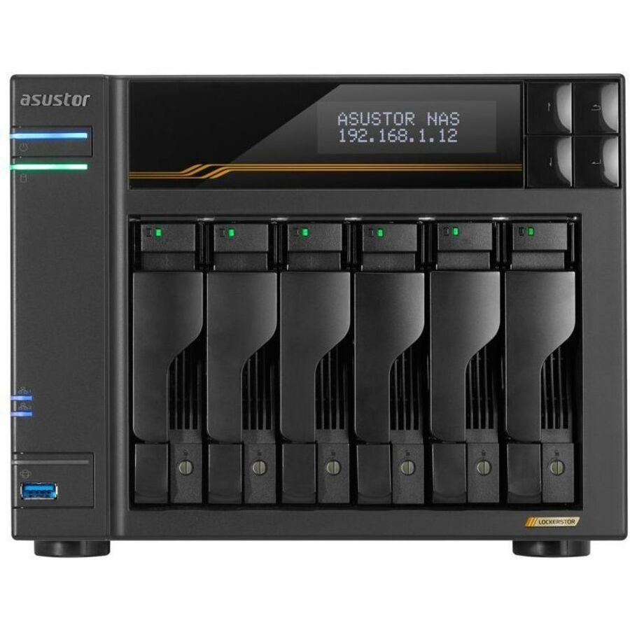 Asustor Lockerstor 6 Gen3 AS6806T 6 Bay NAS, AMD Ryzen Quad-Core 2.3 GHz, 1