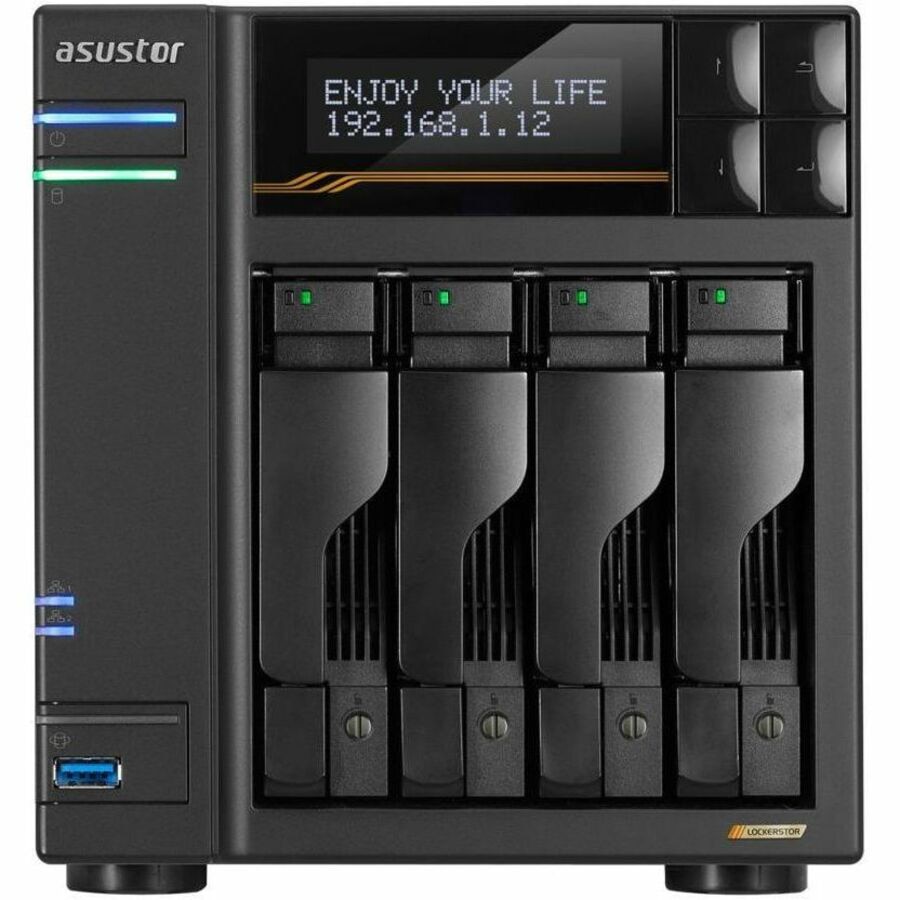 Asustor Lockerstor 4 Gen3 AS6804T, 4 Bay NAS, AMD Ryzen Quad-Core 2.3 GHz,