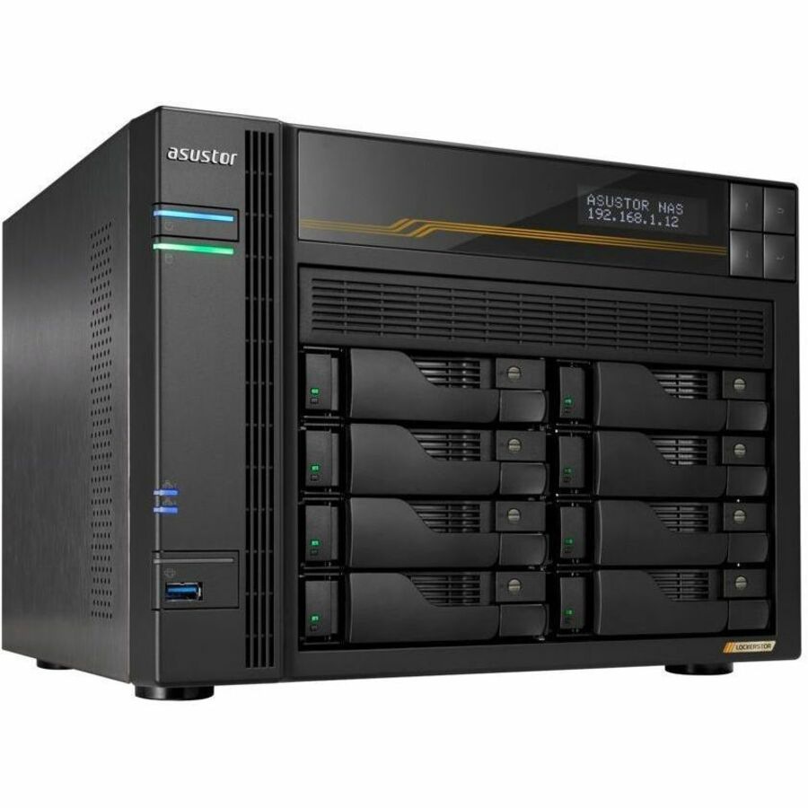 Asustor Lockerstor 8 Gen3 AS6808T 8 Bay NAS, AMD Ryzen Quad-Core 2.3 GHz, 1