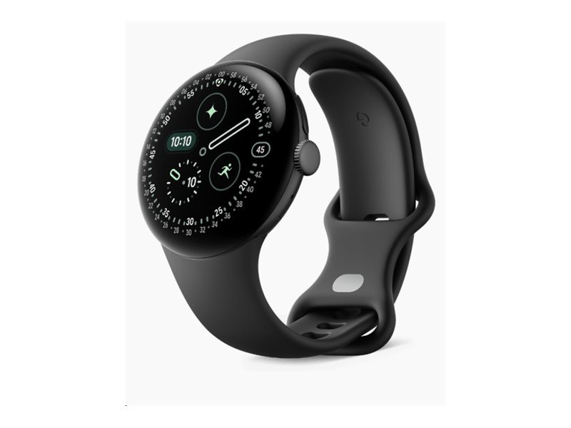 Google Pixel Watch 4 - matte black aluminum - smart watch with active band