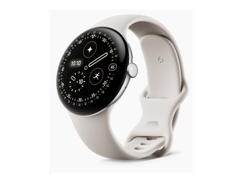 Google Pixel Watch 4 - polished silver aluminum - smart watch with active b