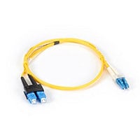OS2 9/125 Singlemode Fiber Optic Patch Cable OFNR PVC SCLC YL 15M