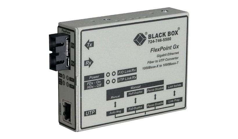 Black Box 1000BASE-T to 1000BASE-SX Gigabit UTP to Fiber Media Converter