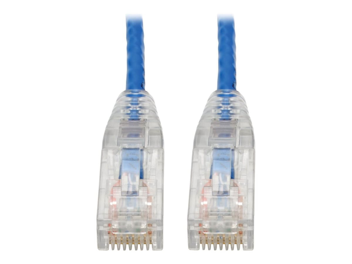 Eaton Tripp Lite Series Cat6 Gigabit Snagless Slim UTP Ethernet Cable (RJ45 M/M), PoE, Blue, 8-in. (20.32 cm) - patch