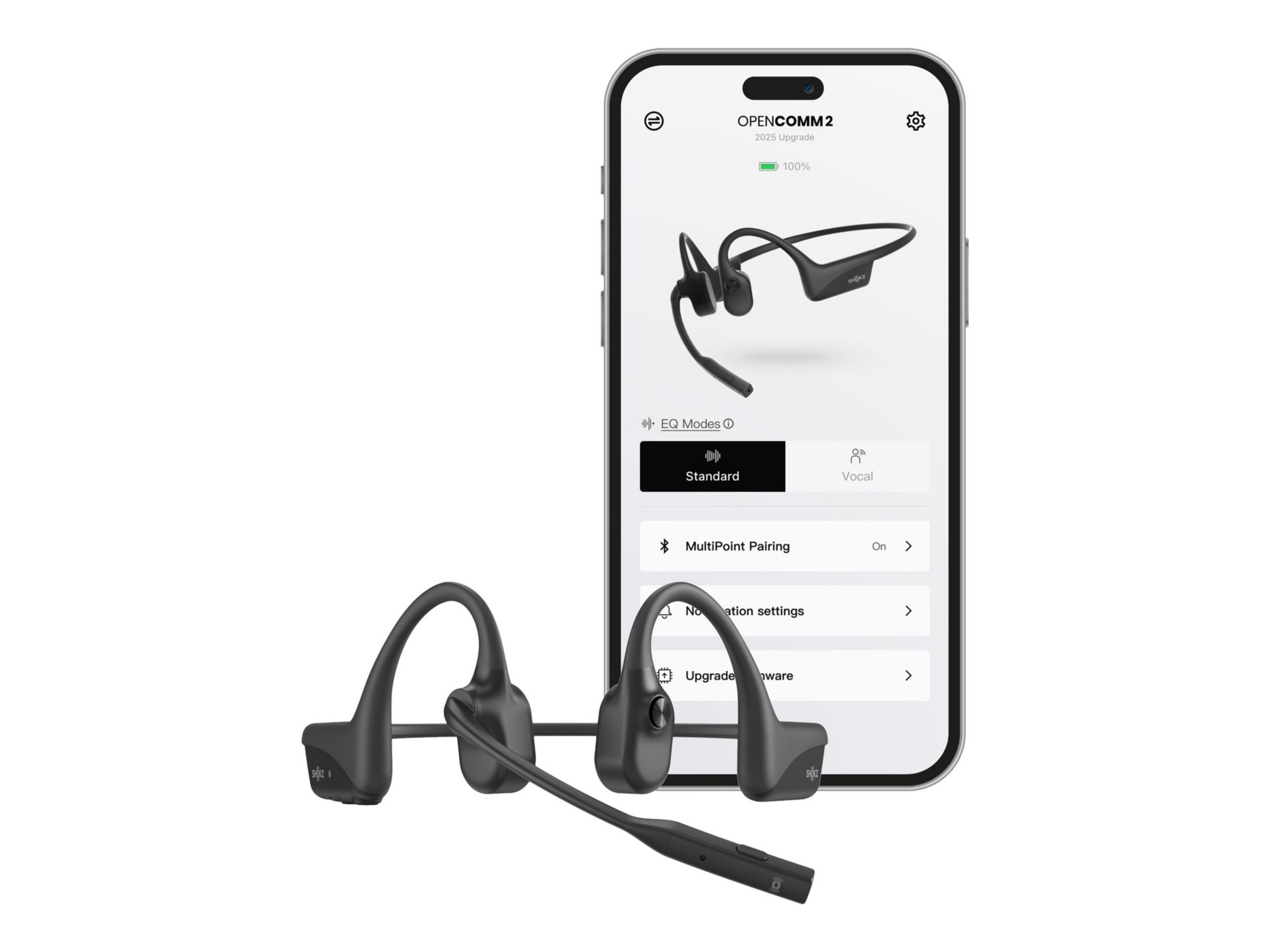 Shokz OpenComm2 2025 Upgrade - Binaural Wireless Headset - Black