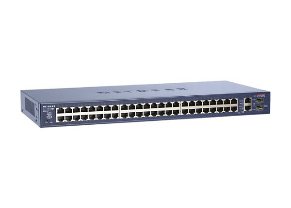 NETGEAR ProSAFE FS750T2 48-port 10/100 Smart Switch with 2 Gigabit Ports - switch - 48 ports - managed - rack-mountable