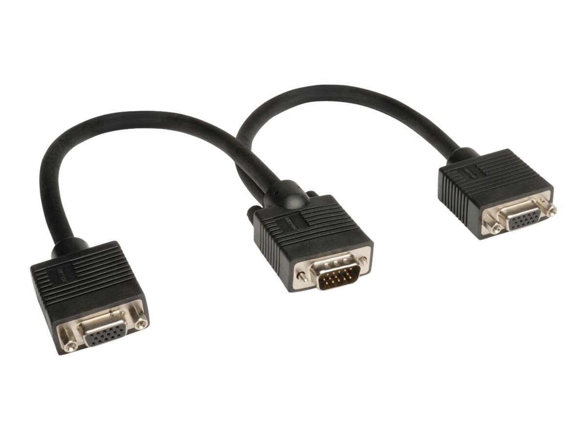 Tripp Lite 1ft VGA Monitor Y Splitter Cable HD15 M/2xF 1' - répartiteur VGA - 30 cm