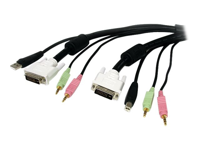 StarTech.com 10 ft. 4-in-1 USB DVI KVM Switch Cable Audio