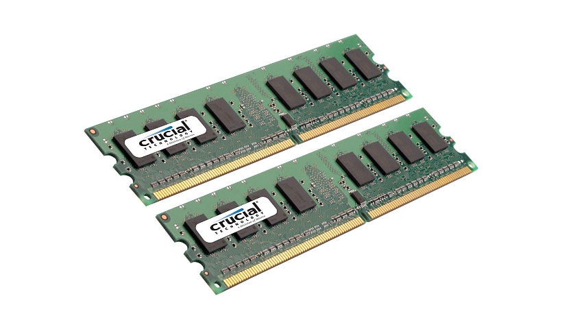 Crucial - DDR2 - kit - 2 GB: 2 x 1 GB - DIMM 240-pin - 667 MHz / PC2-5300 -