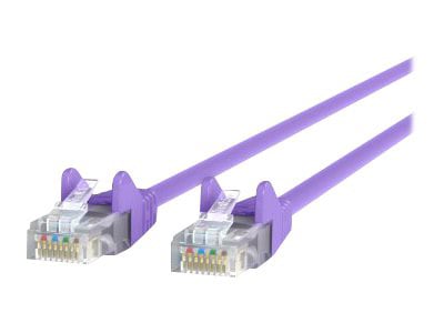 Belkin Cat6 7ft Purple Ethernet Patch Cable, UTP, 24 AWG, Snagless, Molded, RJ45, M/M, 7'