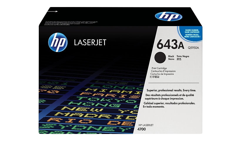 HP 643A (Q5950A) Original Laser Toner Cartridge - Single Pack - Black - 1 Each