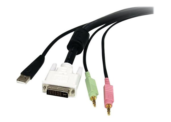 StarTech.com 4-in-1 USB DVI KVM Cable with Audio and Microphone - keyboard / video / mouse / audio extension cable - 4.6