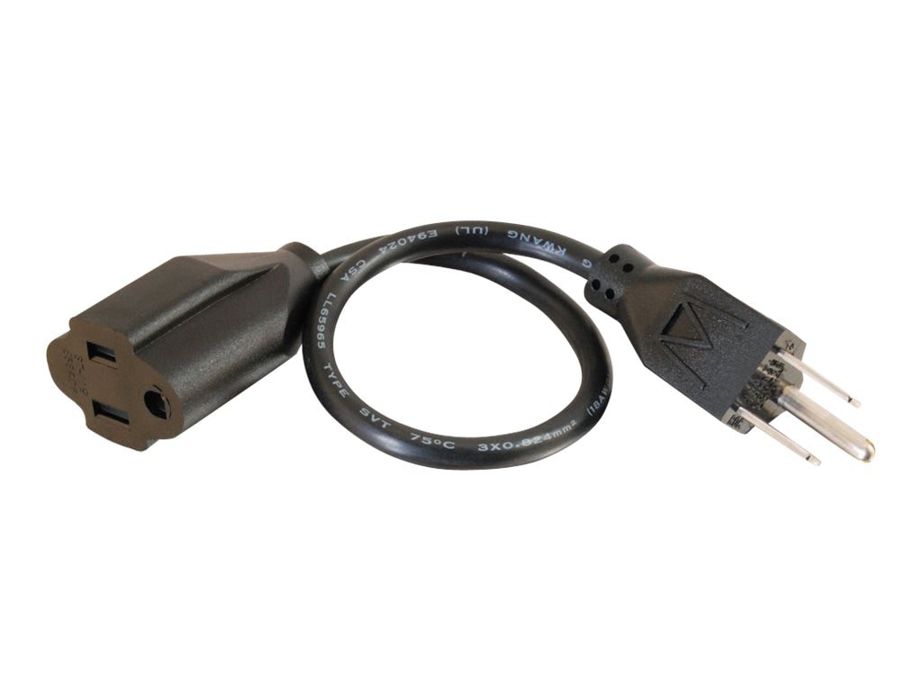 C2G 1ft Power Extension Cord - 18 A