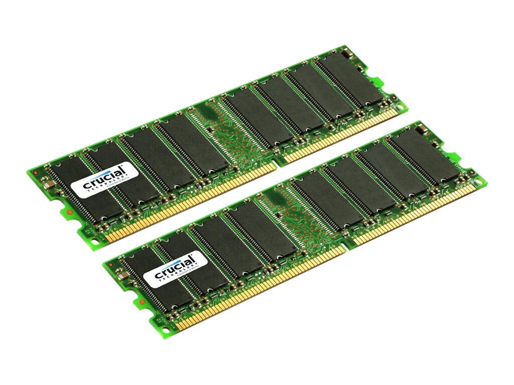 Crucial - DDR - 2 GB: 2 x 1 GB - DIMM 184-pin