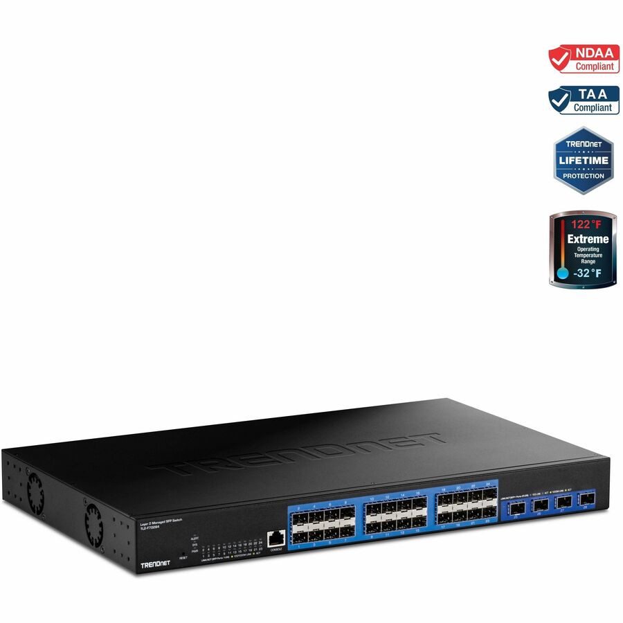 TRENDnet 28-Port Layer 2 Managed SFP Switch with 10G SFP+ Ports