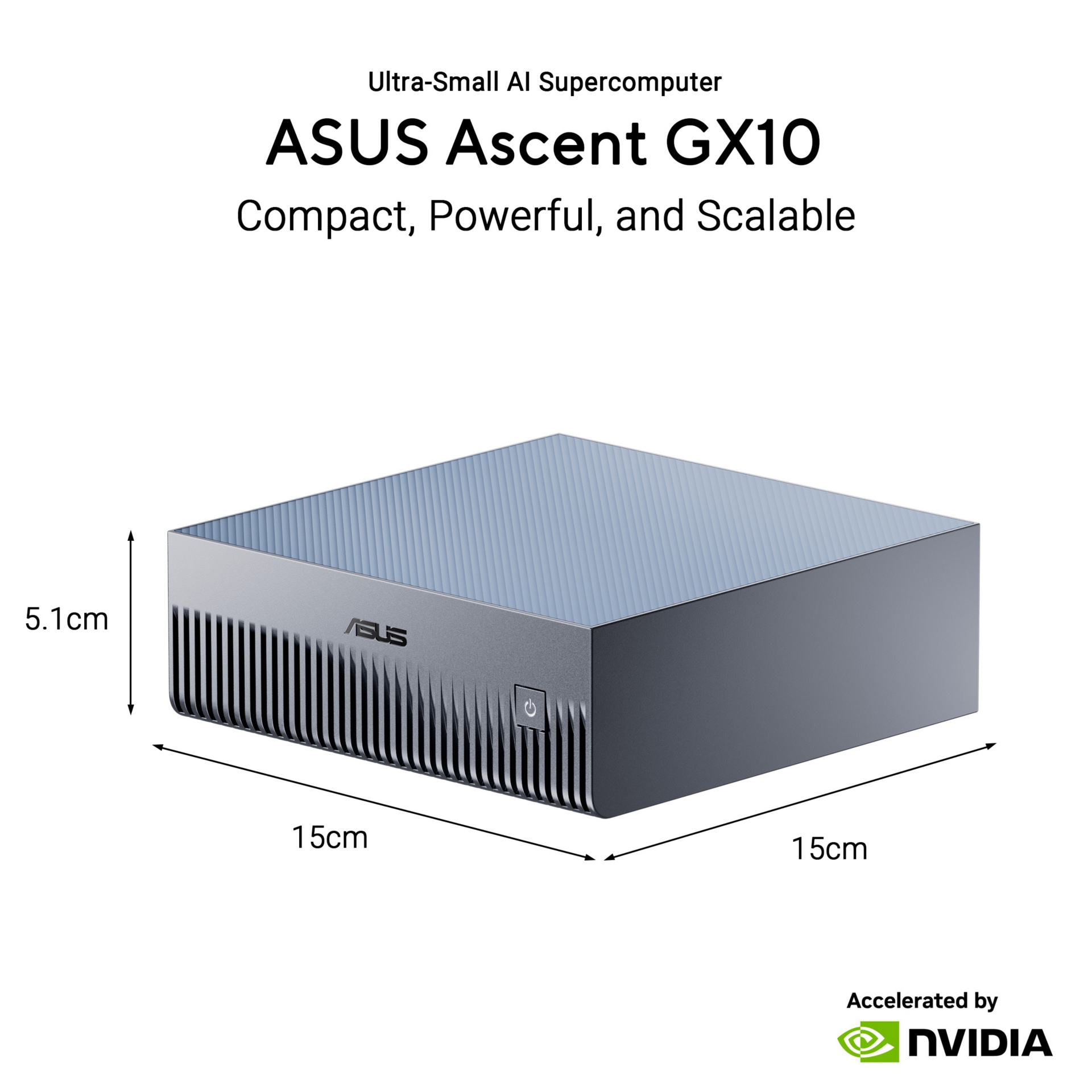 ASUS Ascent GX10 - AI Mini PC - GB10/128 GB RAM/2 TB SSD/ TAA Compliant/DGX Spark/Deep Learning/AI Inference/Edge AI