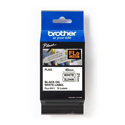Brother FLE2511G - 0.82" x 1.7" Flag Labels - Black/White