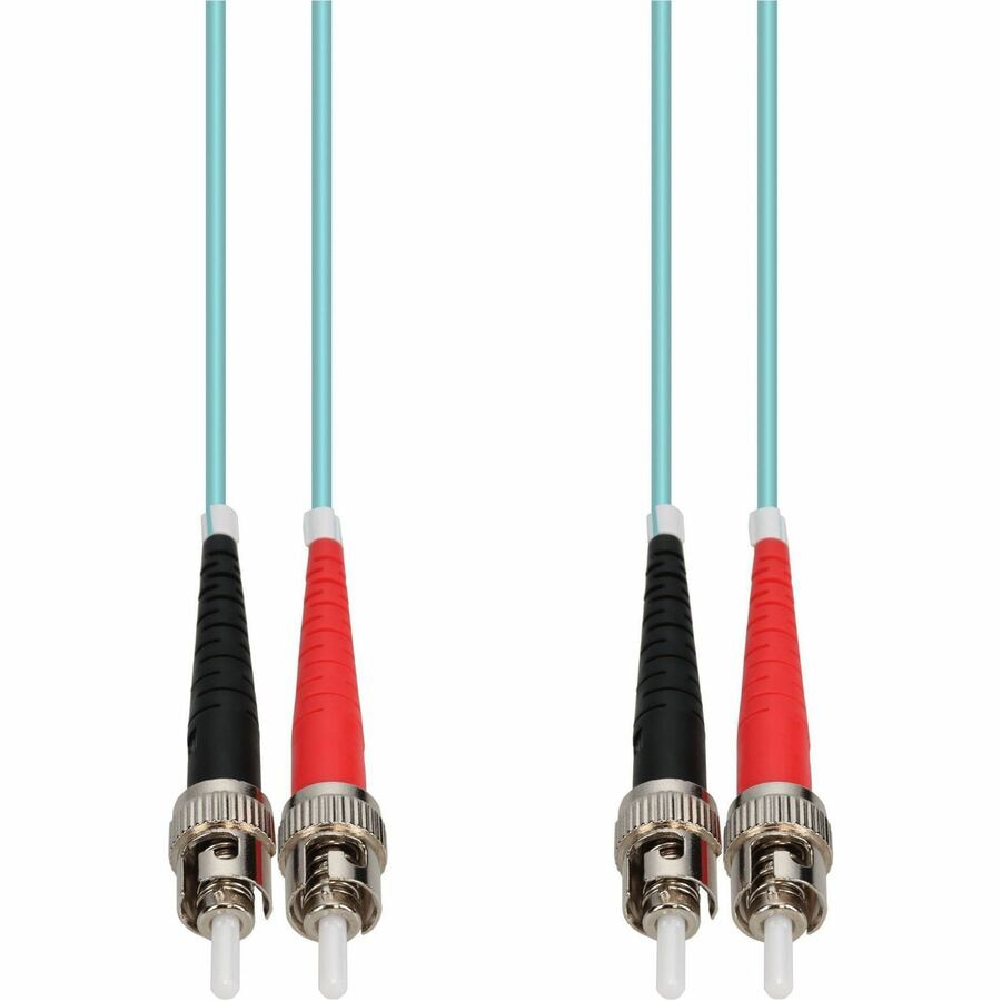 Proline 3m ST to ST Aqua OM4 Duplex OFNR (Riser-Rated) TAA Fiber Patch Cable