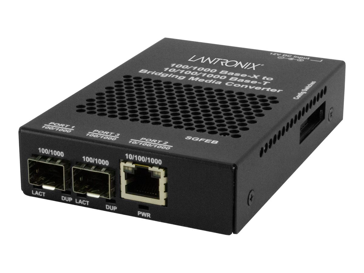 Lantronix SGFEB Series - fiber media converter - 10Mb LAN, 100Mb LAN, 1GbE
