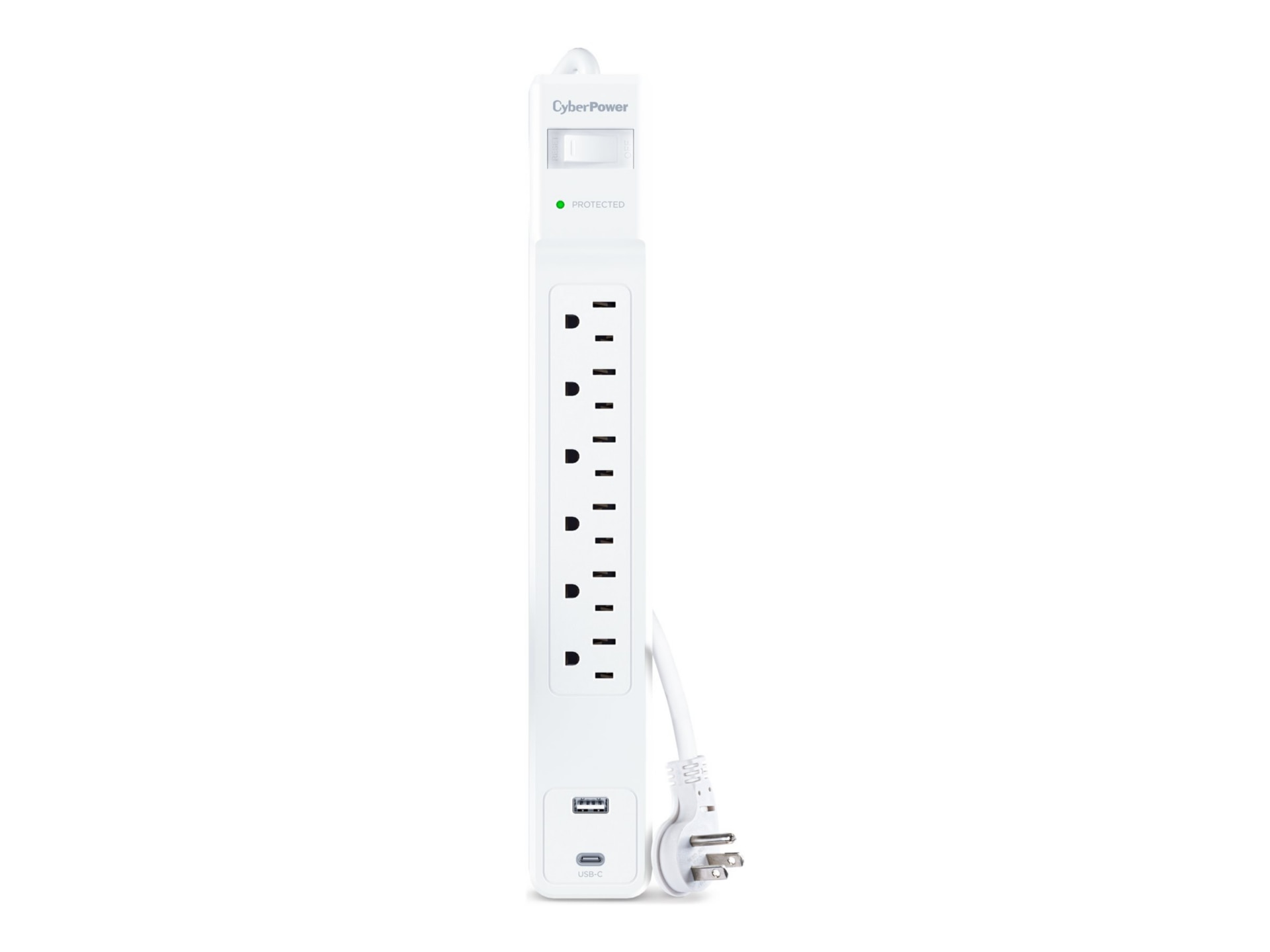 CyberPower CSP604UCW - surge protector - with USB
