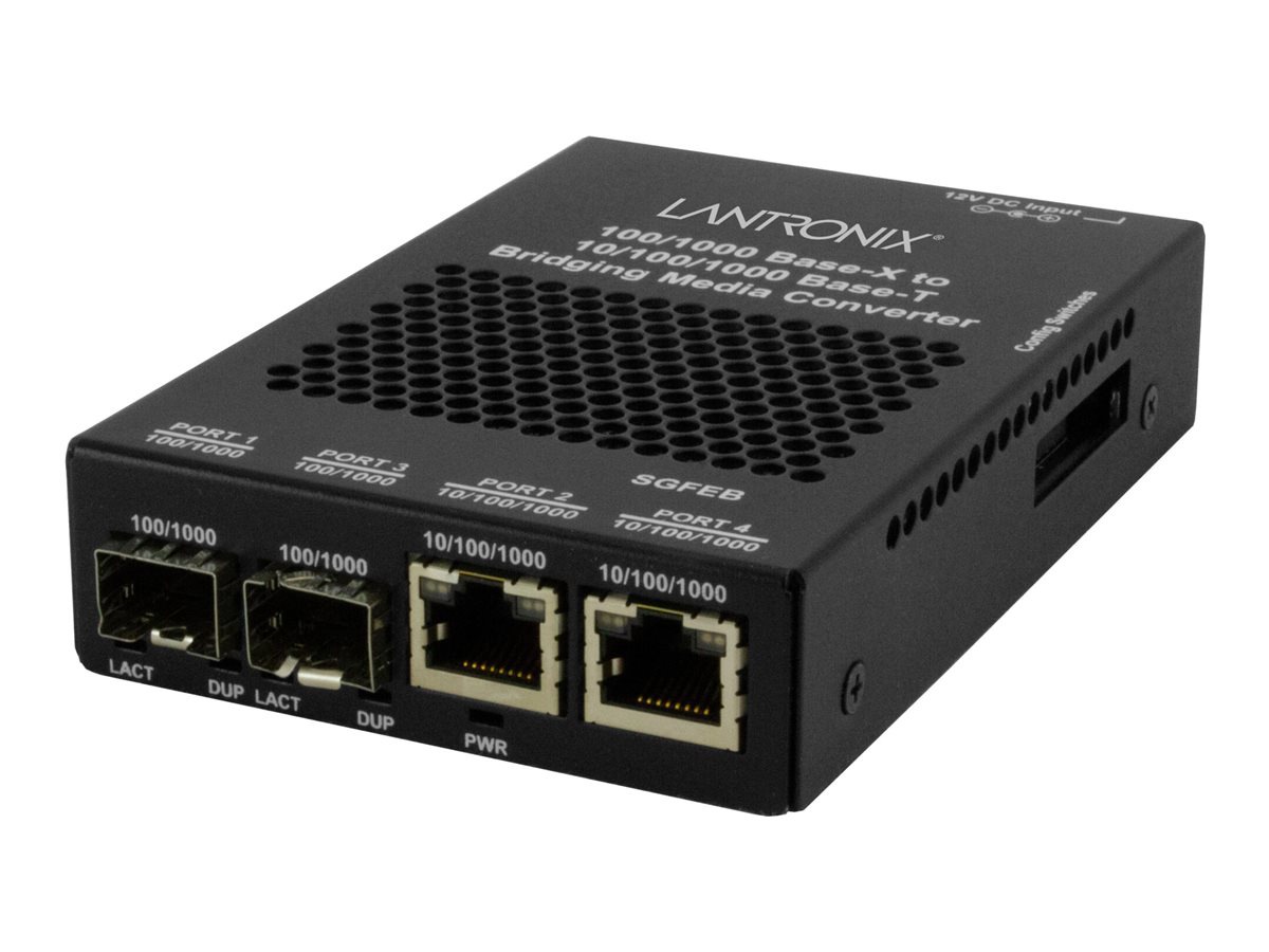 Lantronix SGFEB Series - fiber media converter - 10Mb LAN, 100Mb LAN, 1GbE