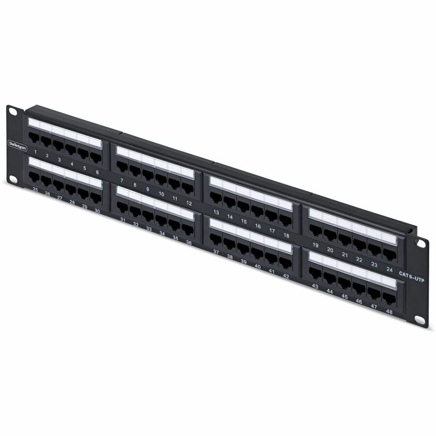 StarTech.com 48-Port 2U Rackmount Cat6 Patch Panel, RJ45, UTP, 110 Punch-Do