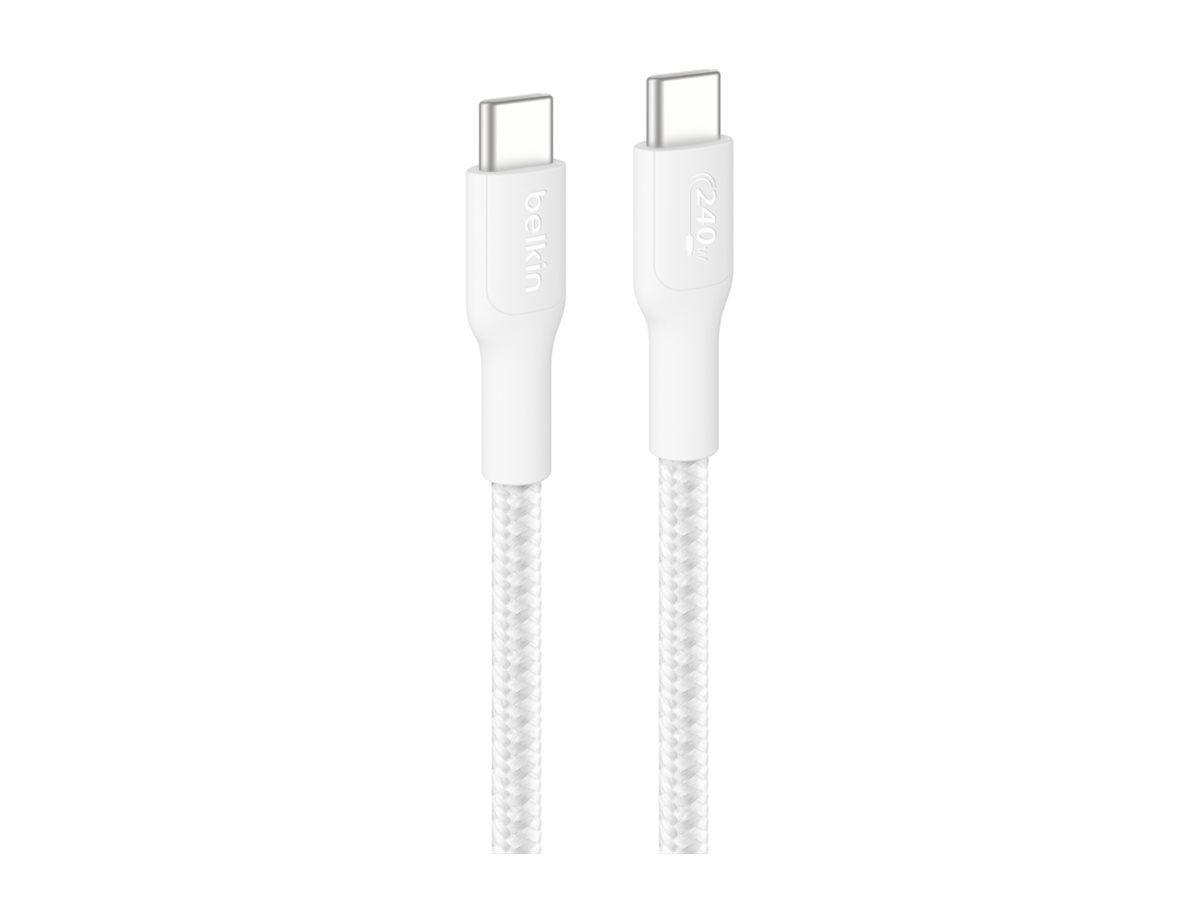 Belkin 240W PD Braided USB-C to USB-C Cable - 480 Mbps - M/M - 9.8ft/3m - W