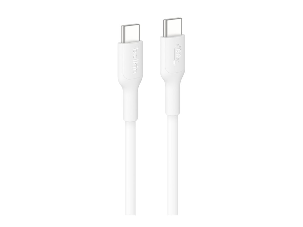 Belkin 60W PCR USB-C to USB-C Cable - 480 Mbps - M/M - 6.6ft/2m - White