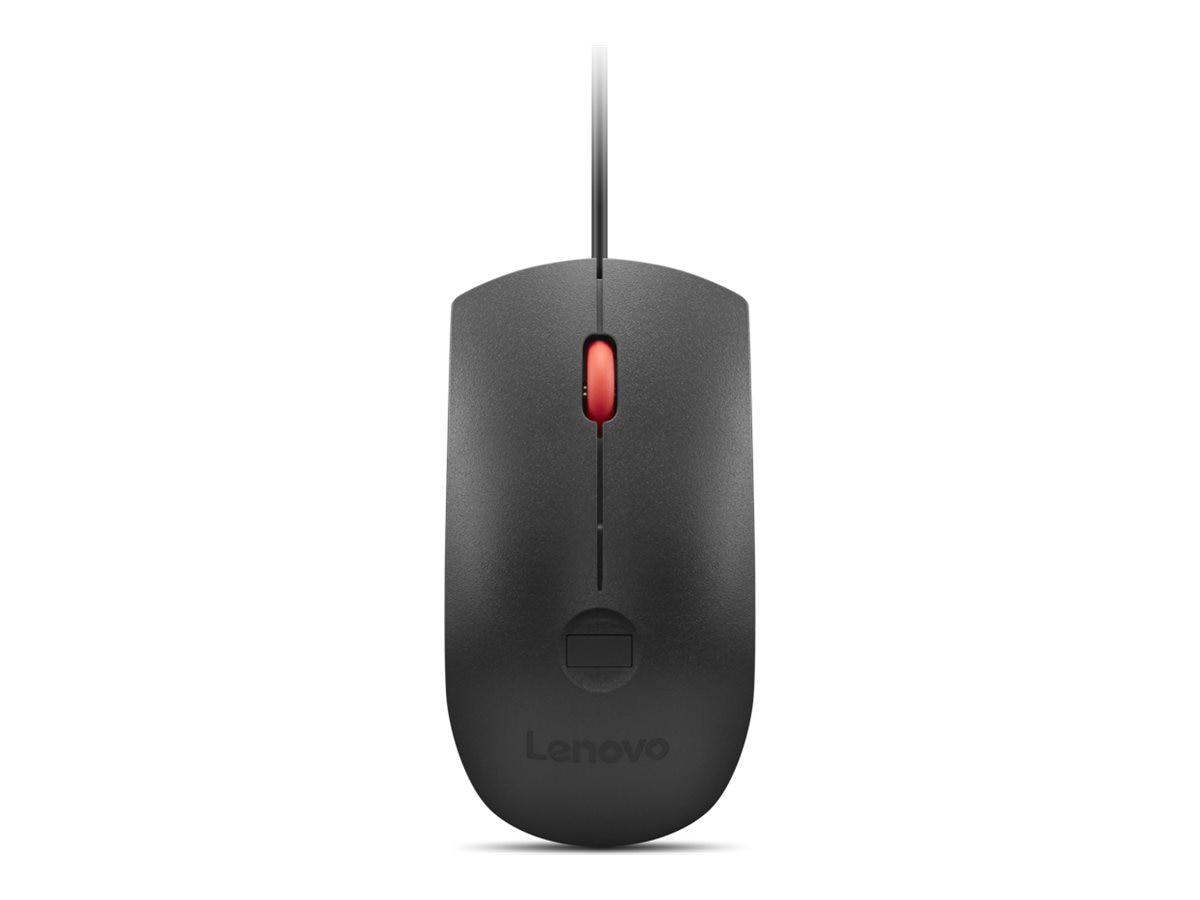 Lenovo - mouse - USB - black, red